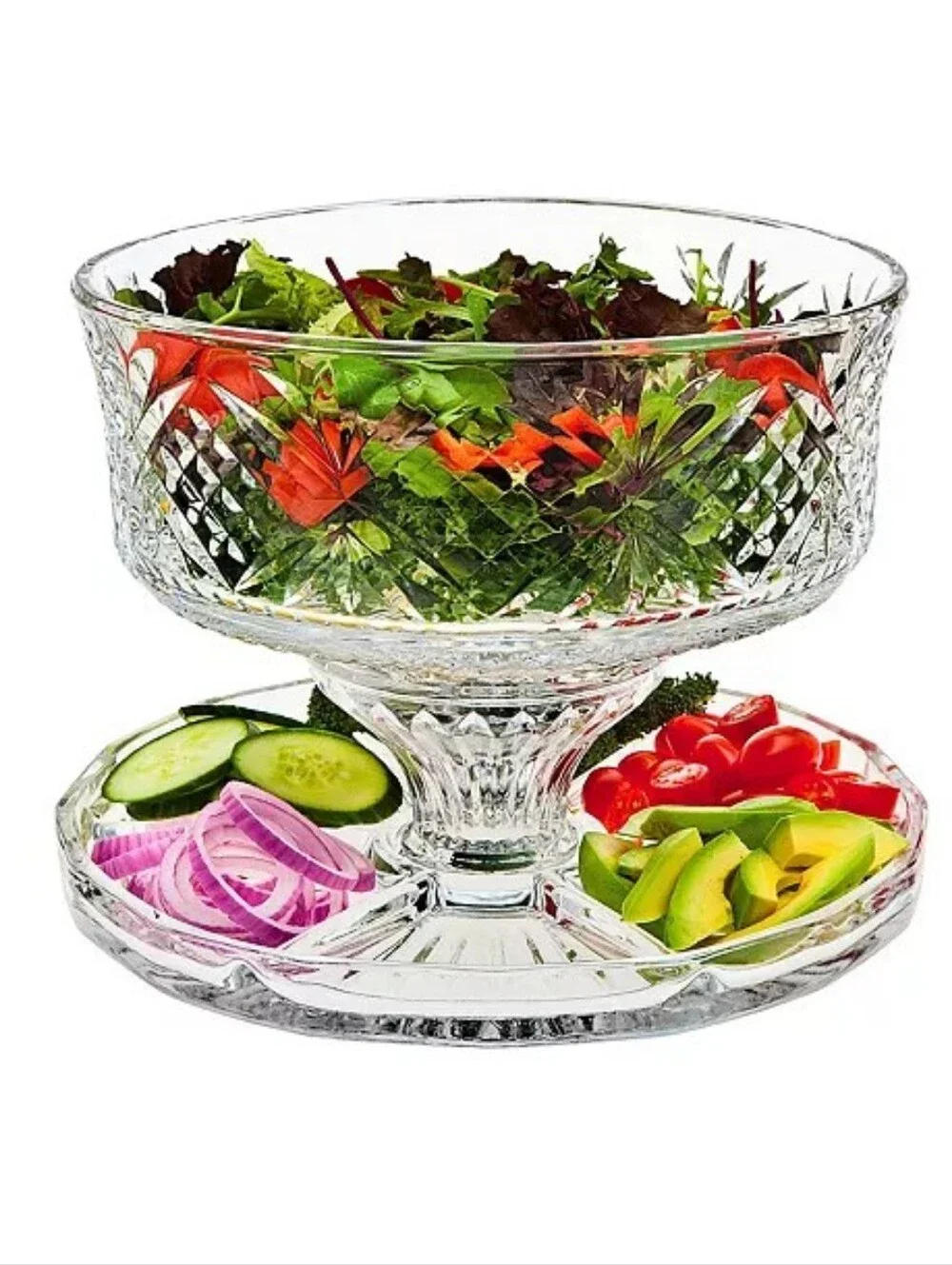 Godinger Silver Art CoDublin Crystal 4 in 1 Domed Cake Stand.